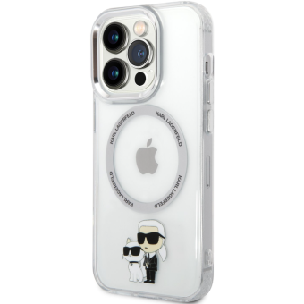 Plastové puzdro Karl Lagerfeld na Apple iPhone 13 Pro KLHMP13LHNKCIT IML Karl and Choupette NFT MagSafe transparentné