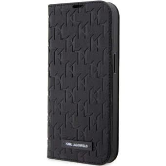 Diárové puzdro Karl Lagerfeld na Apple iPhone 13 Pro KLBKP13LSAKLHPK Saffiano Monogram Book čierne