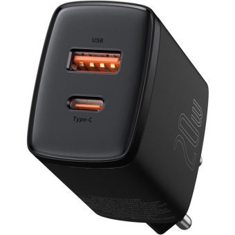 Sieťová nabíjačka Baseus CCXJ-B01 Compact Quick Charge USB/USB-C PD 20W čierna