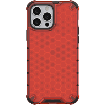 Odolné puzdro na Apple iPhone 13 Pro Max Honeycomb Armor červené
