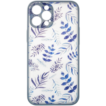 Silikónové puzdro na Apple iPhone 13 Pro Max Design Floral tmavo modré