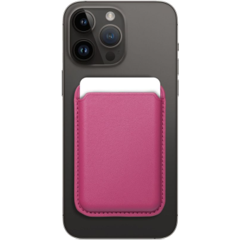 Magnetická peňaženka na Apple iPhone Leather Mag Wallet ružová