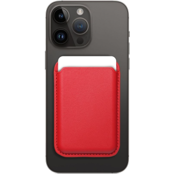 Magnetická peňaženka na Apple iPhone Leather Mag Wallet červená
