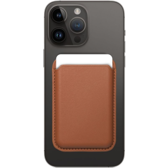 Magnetická peňaženka na Apple iPhone Leather Mag Wallet hnedá