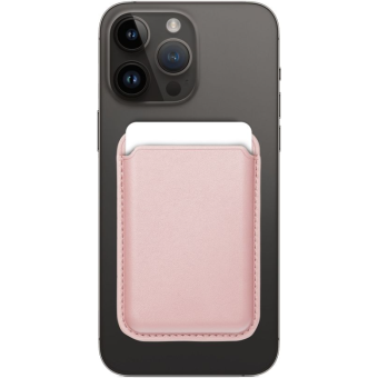 Magnetická peňaženka na Apple iPhone Leather Mag Wallet ružová