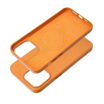 Obal Leather Mag Cover Apple iPhone 15 Pro Max orange