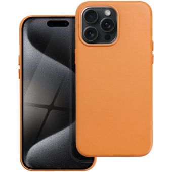 Obal Leather Mag Cover Apple iPhone 15 Pro Max orange
