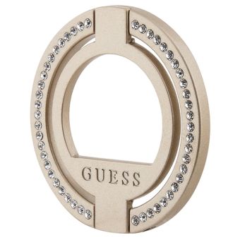 Obal Guess Rhinestones MagSafe Ringstand GUMRSALDGD Gold