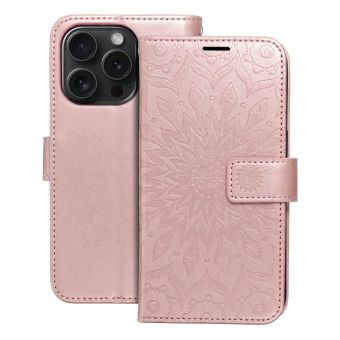 Obal MEZZO Book Case Apple iPhone 15 Pro mandala rose gold