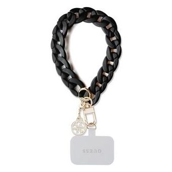 Guess Large Chain Acrylic 4G Charm GUOUCBMC4MK čierna, retiazka na zápästie pre mobil