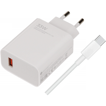 Xiaomi MDY-11-EZ, USB-A 33W + USB-C kábel, biela (Bulk)