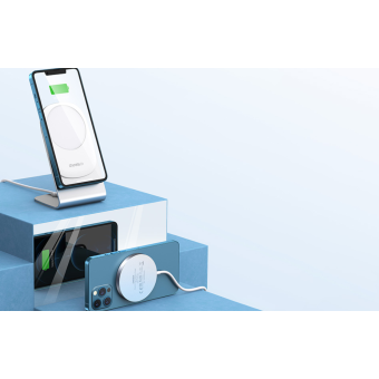 Choetech H047, bezdrôtová nabíjačka stojan USB-C, 15W biela