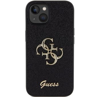 Obal Guess PU Fixed Glitter 4G Metal Logo Apple iPhone 15 GUHCP15SHG4SGK Black