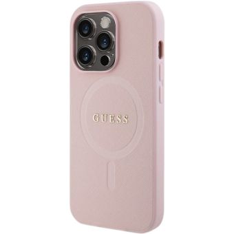 Obal Guess PU Saffiano MagSafe Apple iPhone 15 Pro GUHMP15LPSAHMCP Pink