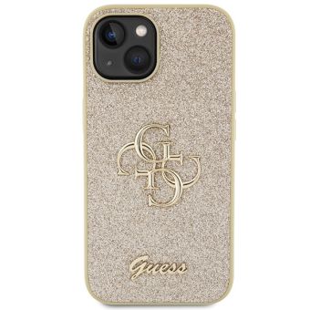 Obal Guess PU Fixed Glitter 4G Metal Logo Apple iPhone 15 GUHCP15SHG4SGD Gold