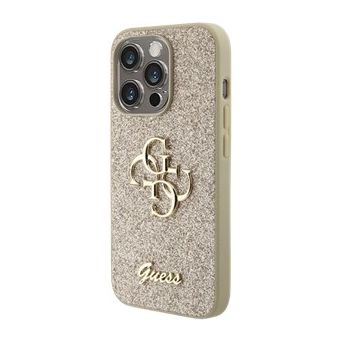 Obal Guess PU Fixed Glitter 4G Metal Logo Apple iPhone 15 Pro GUHCP15LHG4SGD Gold