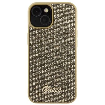Obal Guess PU Square Mirror Script Logo Apple iPhone 15 GUHCP15SPMSDGSD Gold
