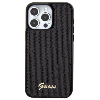 Obal Guess Sequin Script Logo Apple iPhone 15 Pro GUHCP15LPSFDGSK Black
