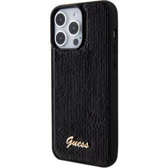 Obal Guess Sequin Script Logo Apple iPhone 15 Pro GUHCP15LPSFDGSK Black