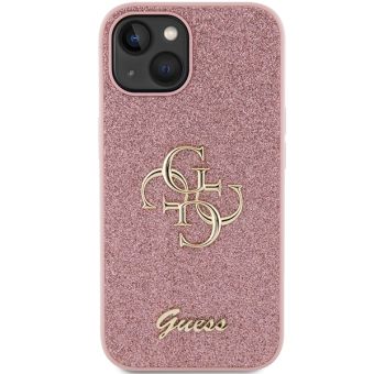 Obal Guess PU Fixed Glitter 4G Metal Logo Apple iPhone 15 GUHCP15SHG4SGP Pink