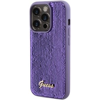 Obal Guess Sequin Script Logo Apple iPhone 15 Pro GUHCP15LPSFDGSU Purple