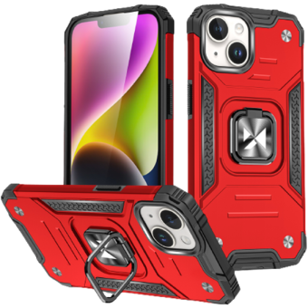 Odolné puzdro na Apple iPhone 15 Ring Armor Rugged červené