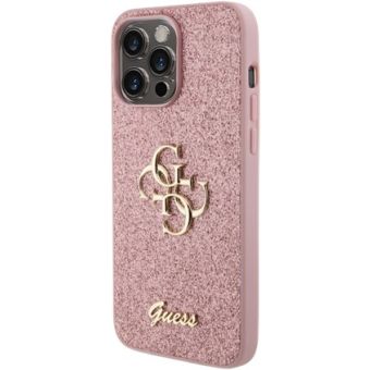 Guess PU Fixed Glitter 4G Metal Logo Apple iPhone 15 Pro Max GUHCP15XHG4SGP Pink