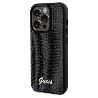 Obal Guess Sequin Script Logo Apple iPhone 14 Pro GUHCP14LPSFDGSK Black