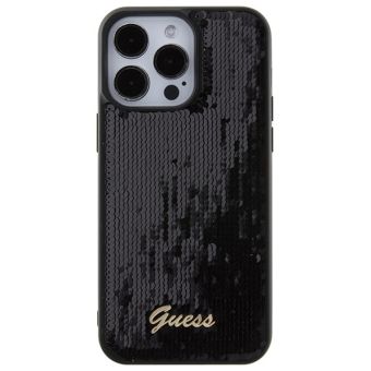 Obal Guess Sequin Script Logo Apple iPhone 15 Pro Max GUHCP15XPSFDGSK Black