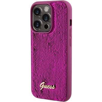 Obal Guess Sequin Script Logo Apple iPhone 14 Pro GUHCP14LPSFDGSF Magenta