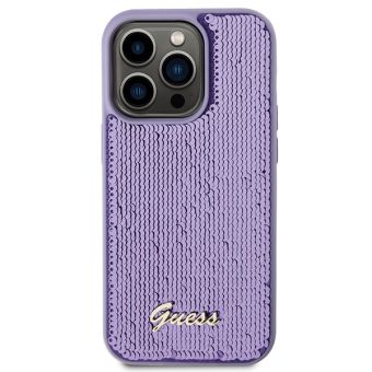 Obal Guess Sequin Script Logo Apple iPhone 15 Pro Max GUHCP15XPSFDGSU Purple
