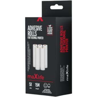 Maxlife adhesive roll set for thermal printer