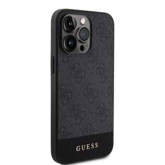 Obal Guess PU 4G Stripe MagSafe Apple iPhone 15 Pro Max GUHMP15XG4GLGR Black