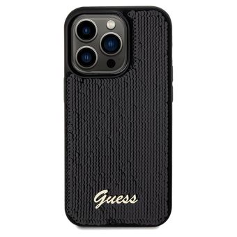 Obal Guess Sequin Script Logo Apple iPhone 14 Pro Max GUHCP14XPSFDGSK Black