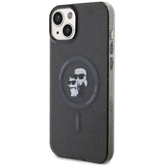 Original faceplate KARL LAGERFELD KLHMP15SHGKCNOK for iPhone 15 (Glitter  Plus MAG / black)