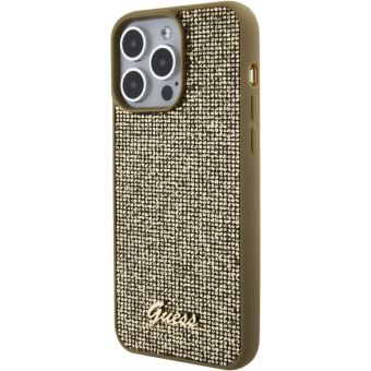 Obal Guess PU Square Mirror Script Logo Apple iPhone 15 Pro Max GUHCP15XPMSDGSD Gold