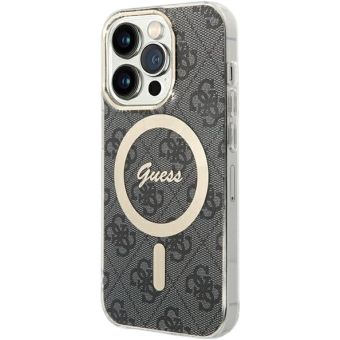 Obal Guess IML 4G MagSafe Apple iPhone 15 Pro GUHMP15LH4STK Black