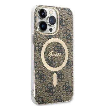 Obal Guess IML 4G MagSafe Apple iPhone 15 Pro Max GUHMP15XH4STW Brown