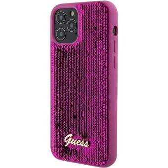 Obal Guess Sequin Script Logo Apple iPhone 12/12 Pro GUHCP12MPSFDGSF Magenta