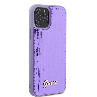 Obal Guess Sequin Script Logo Apple iPhone 12/12 Pro GUHCP12MPSFDGSU Purple