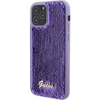 Obal Guess Sequin Script Logo Apple iPhone 12/12 Pro GUHCP12MPSFDGSU Purple