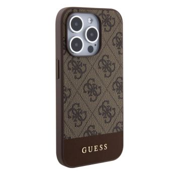 Obal Guess PU 4G Stripe MagSafe Apple iPhone 15 Pro Max GUHMP15XG4GLBR Brown