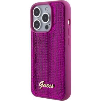 Obal Guess Sequin Script Logo Apple iPhone 15 Pro Max GUHCP15XPSFDGSF Magenta