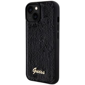 Obal Guess Sequin Script Logo Apple iPhone 15 Plus GUHCP15MPSFDGSK Black