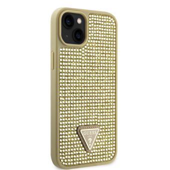 Obal Guess Rhinestones Triangle Metal Logo Apple iPhone 15 GUHCP15SHDGTPD Gold