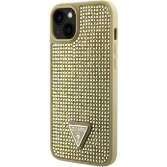 Obal Guess Rhinestones Triangle Metal Logo Apple iPhone 15 GUHCP15SHDGTPD Gold