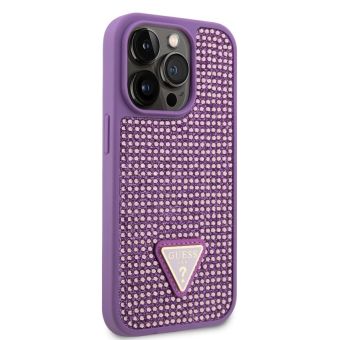 Obal Guess Rhinestones Triangle Metal Logo Apple iPhone 15 Pro GUHCP15LHDGTPU Purple