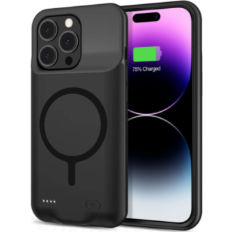 Puzdro s integrovanou batériou na Apple iPhone 15 Pro Tech-protect Power MagSafe 7000 mAh čierne