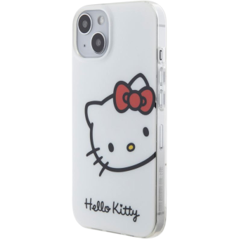 Plastové puzdro Hello Kitty na Apple iPhone 15 HKHCP15SHCKHST IML Head Logo biele