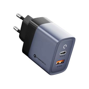 Forcell F-Energy GaN VT-39, 45W 4A, USB-C, USB-A, PD, Quick Charge 4.0, sivo-čierna